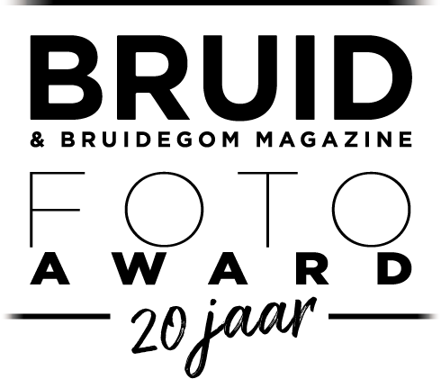 Logo in het zwart van Bruidsfoto Award met als toevoeging het 20-jarig bestaan.