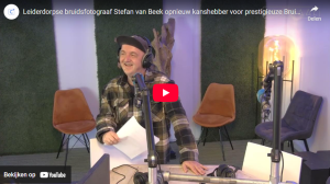 Schermafbeelding van uitzending Centraal+, in gesprek over nominaties Stefan van Beek Bruidsfoto Award 2025